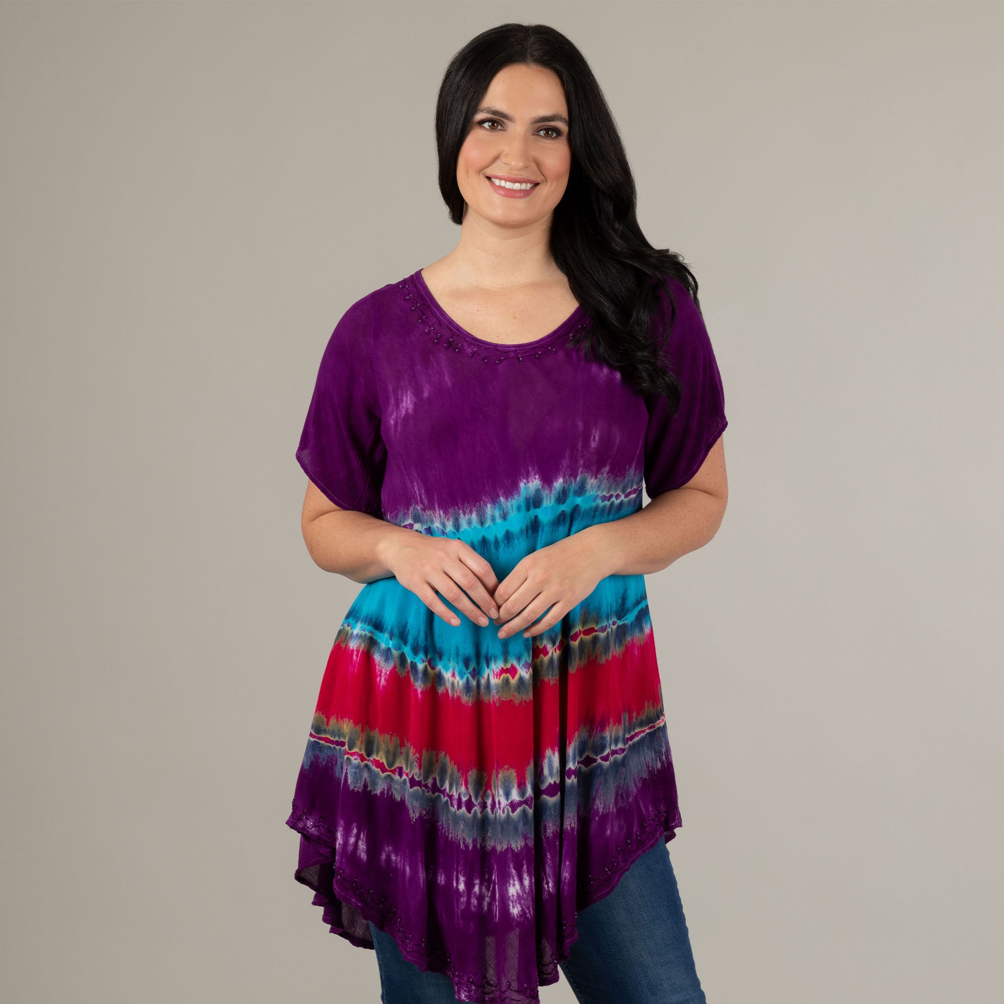 Layers of a Gem Hand Crafted Short Sleeve Tunic | The Animal Rescue Site