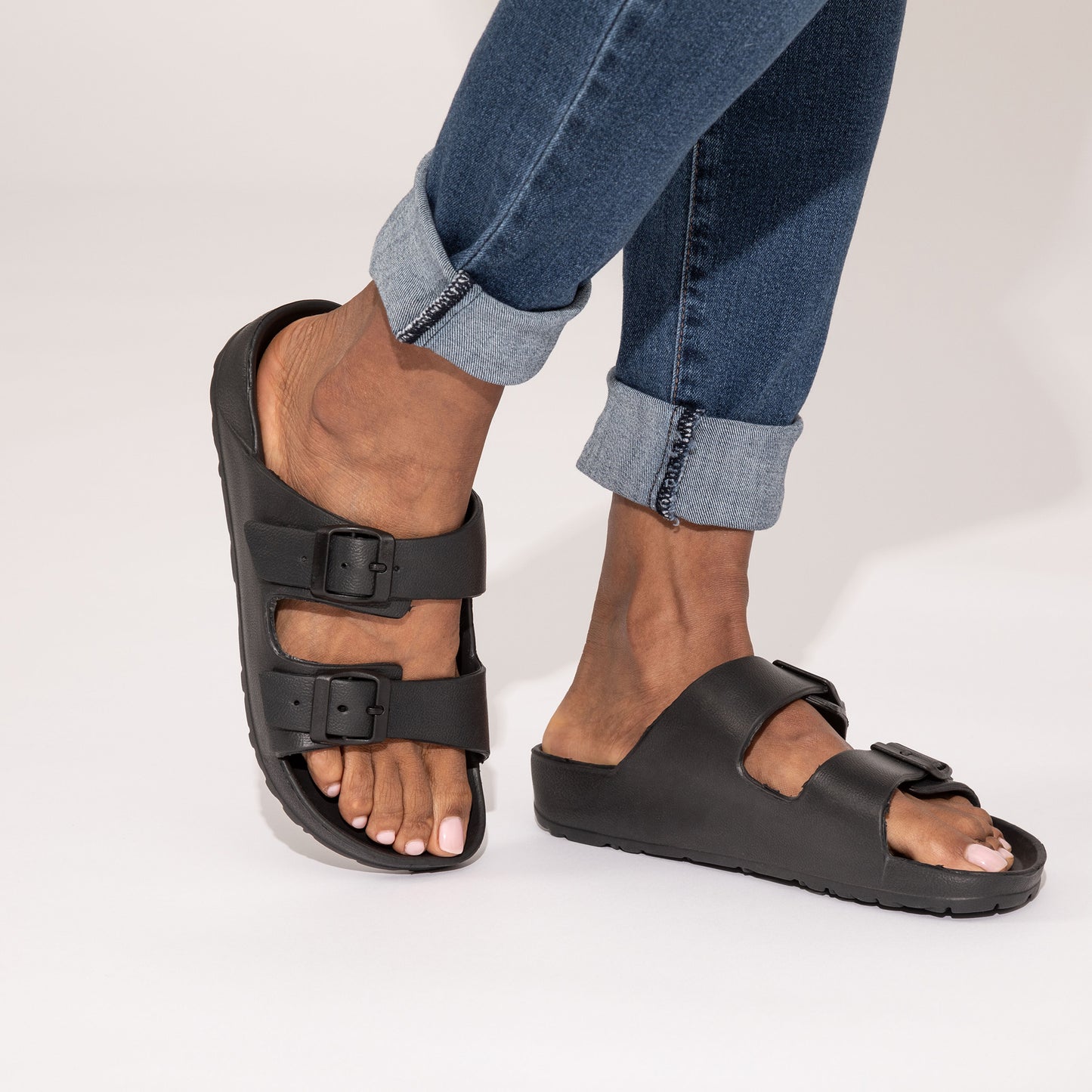 Women's Double Buckle Slide Sandals