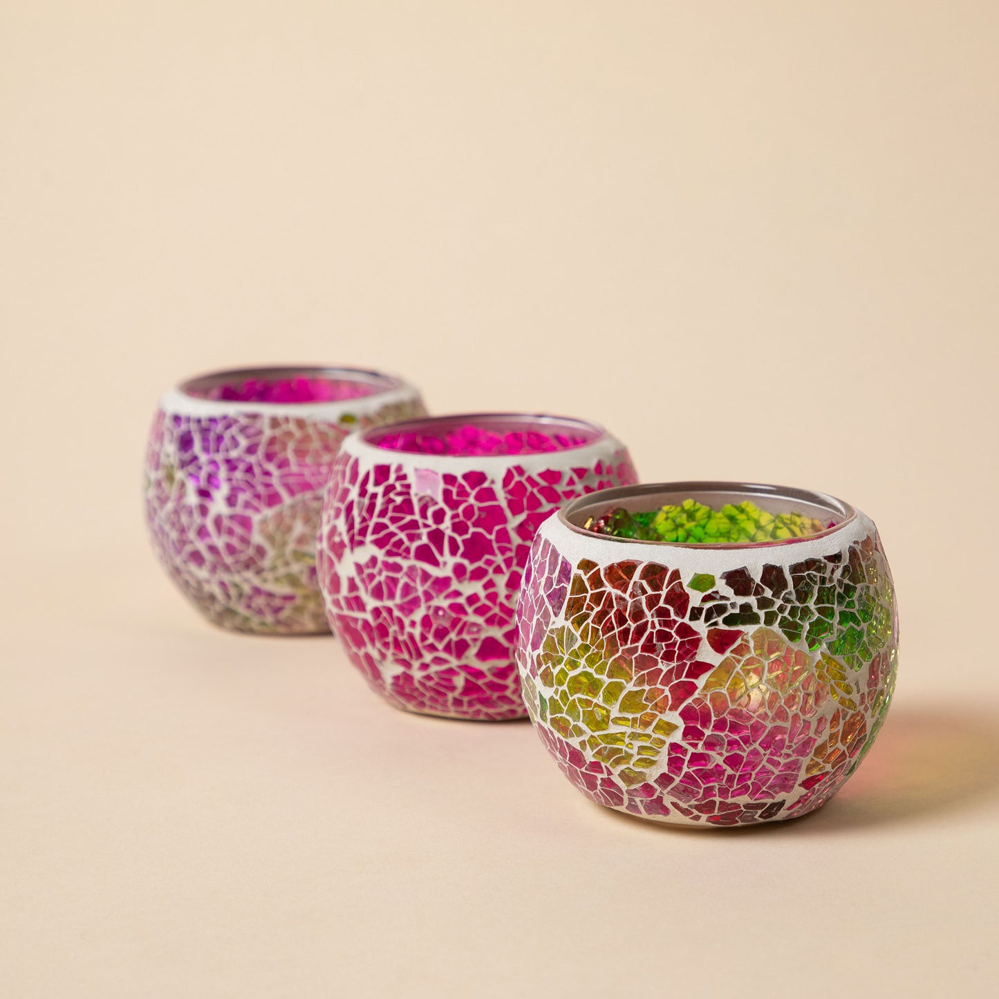 Mosaic Votive Holders - Set of 3