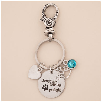 Always Kiss Your Pet Goodnight Charm Keychain