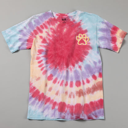 Paw Print Tie-Dye Short Sleeve T-Shirt