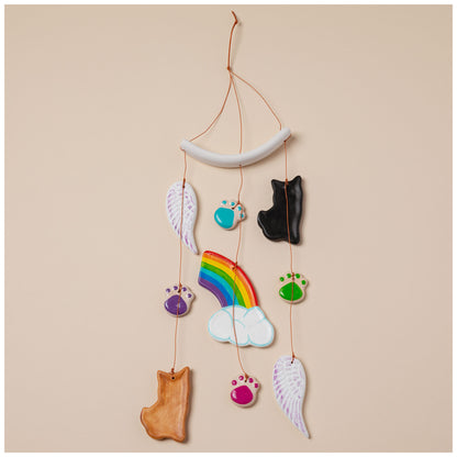 Rainbow Bridge Pet Memorial Ceramic Wind Chime