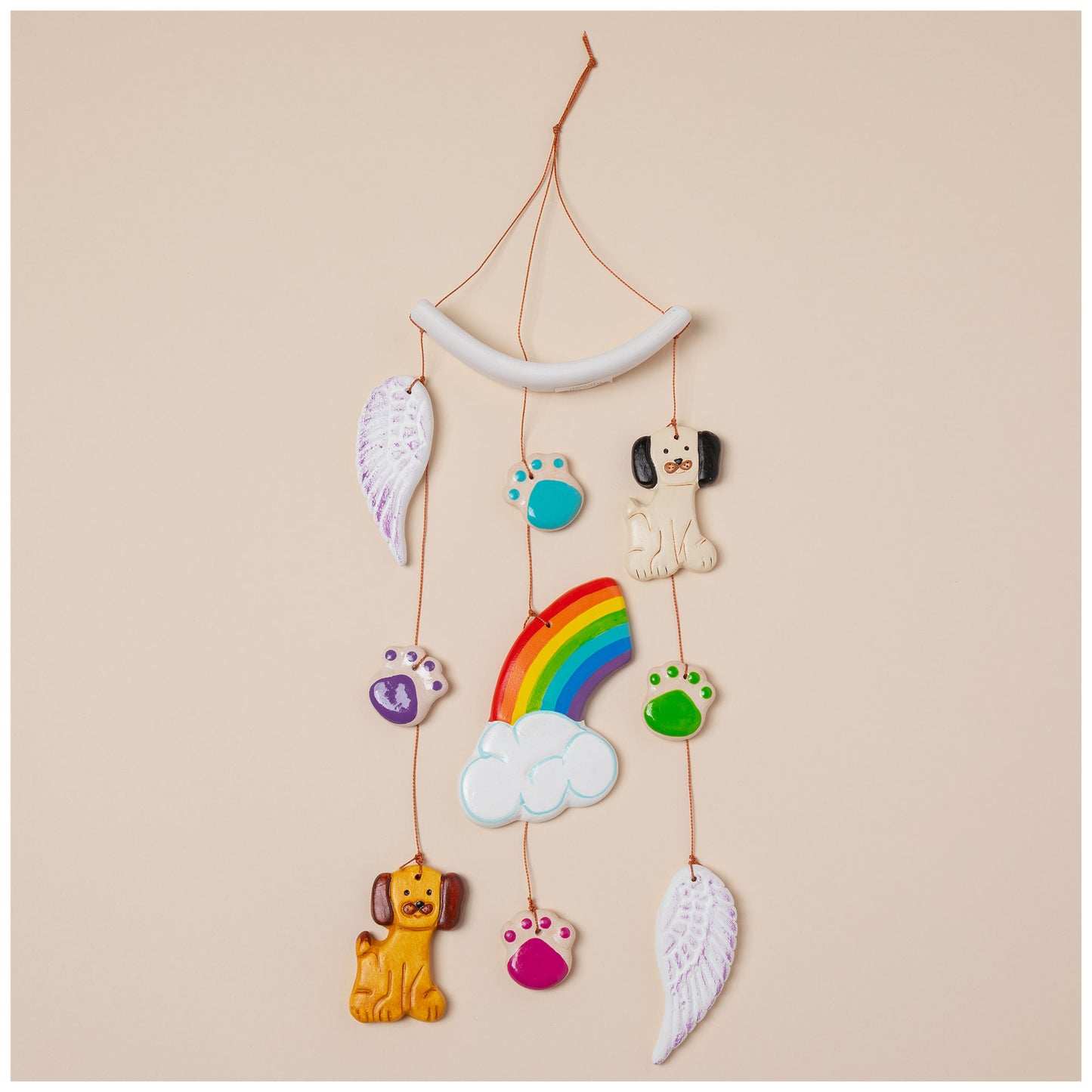 Rainbow Bridge Pet Memorial Ceramic Wind Chime