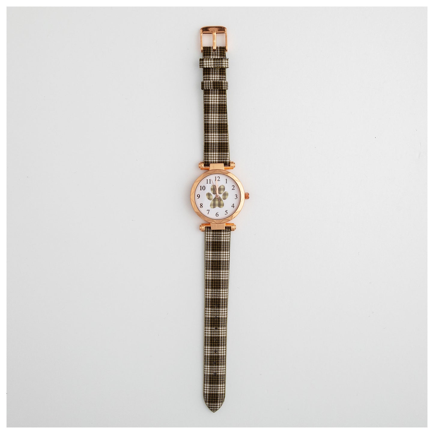 Plaid Paw Print Watch