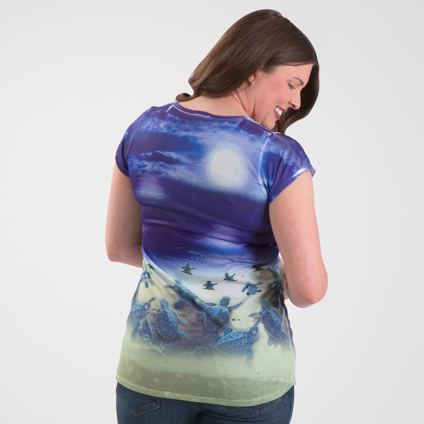 Hatching Turtle Sublimation V-Neck Tee