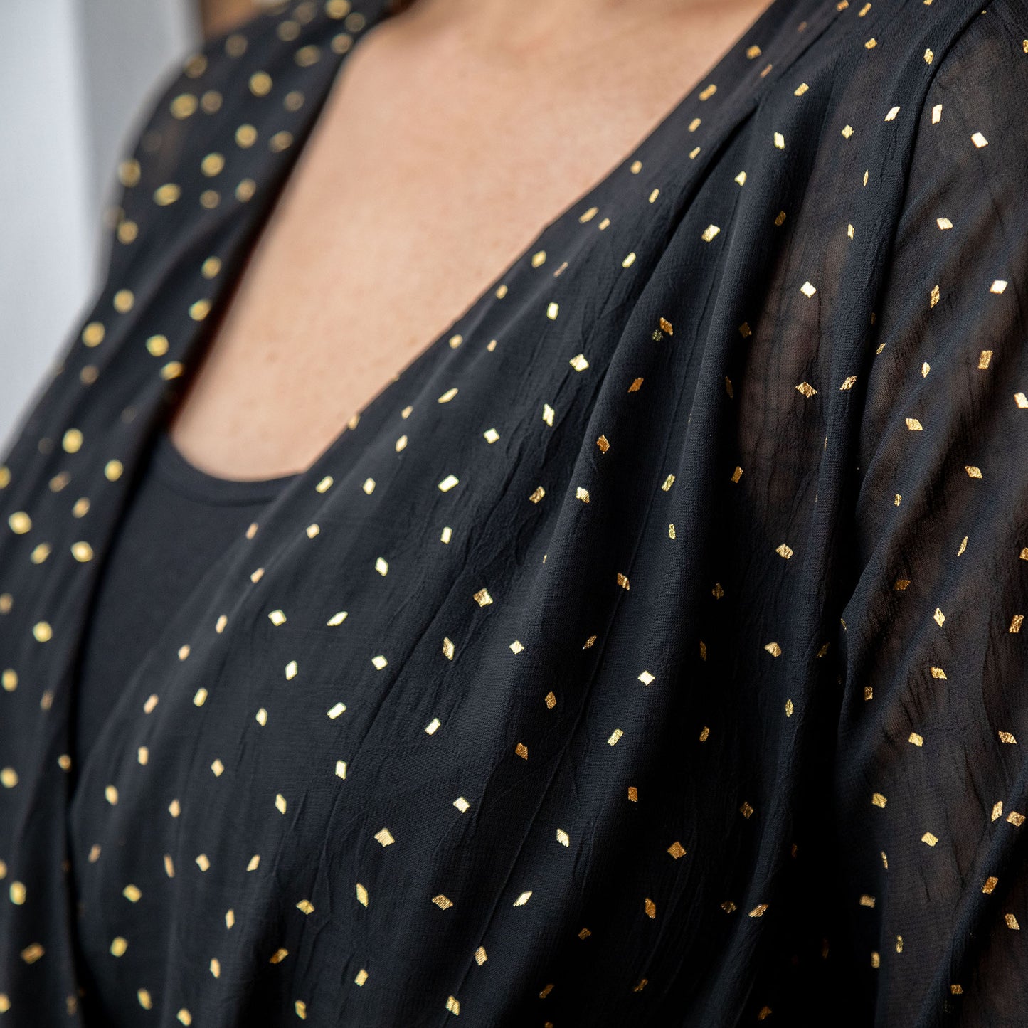 Black & Gold Sheer Blouse