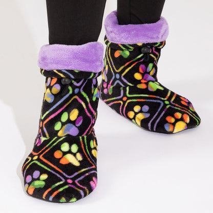 Super Cozy&trade; Deluxe Paw Non-Slip Toggle Slipper Booties