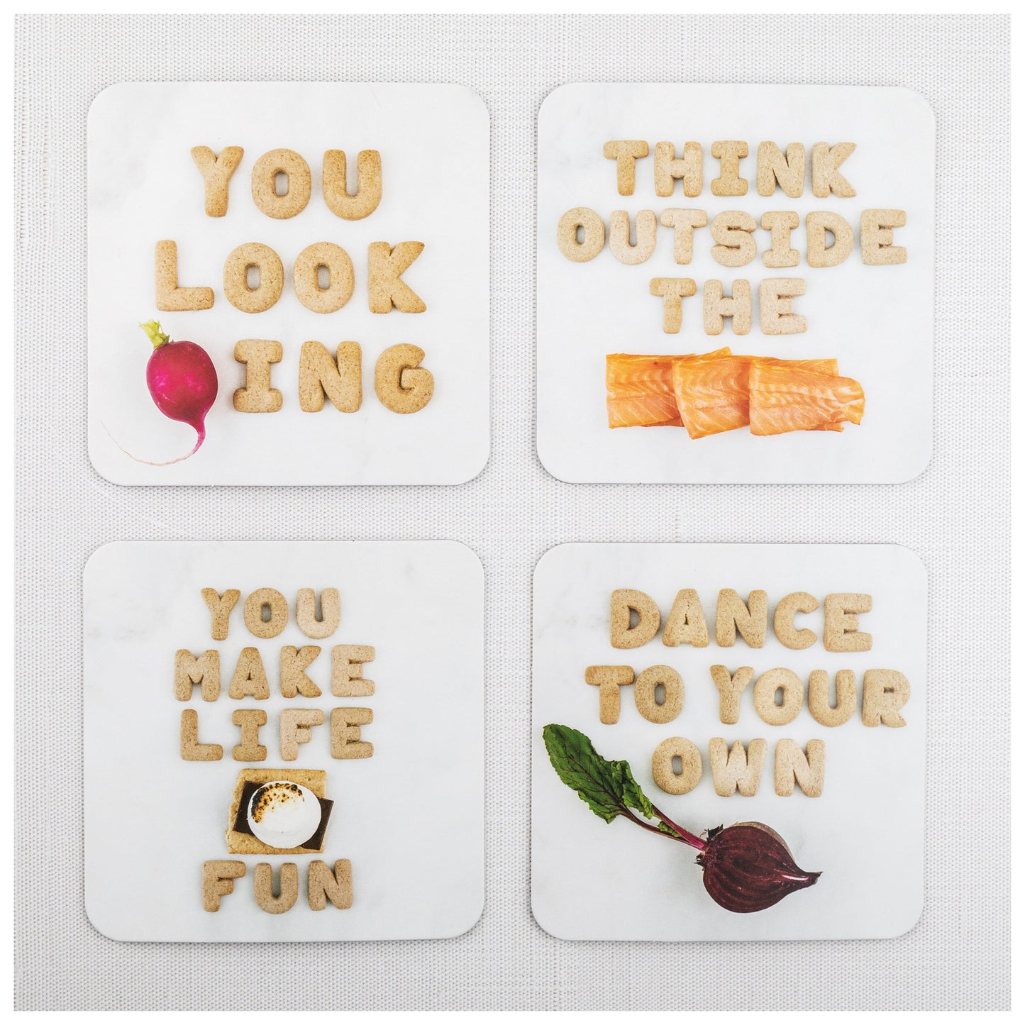 Food Pun Cardboard Coasters - Set of 20