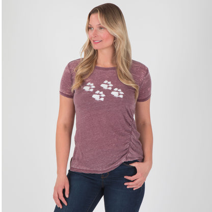 Walking Paws Ruched Short Sleeve Tee