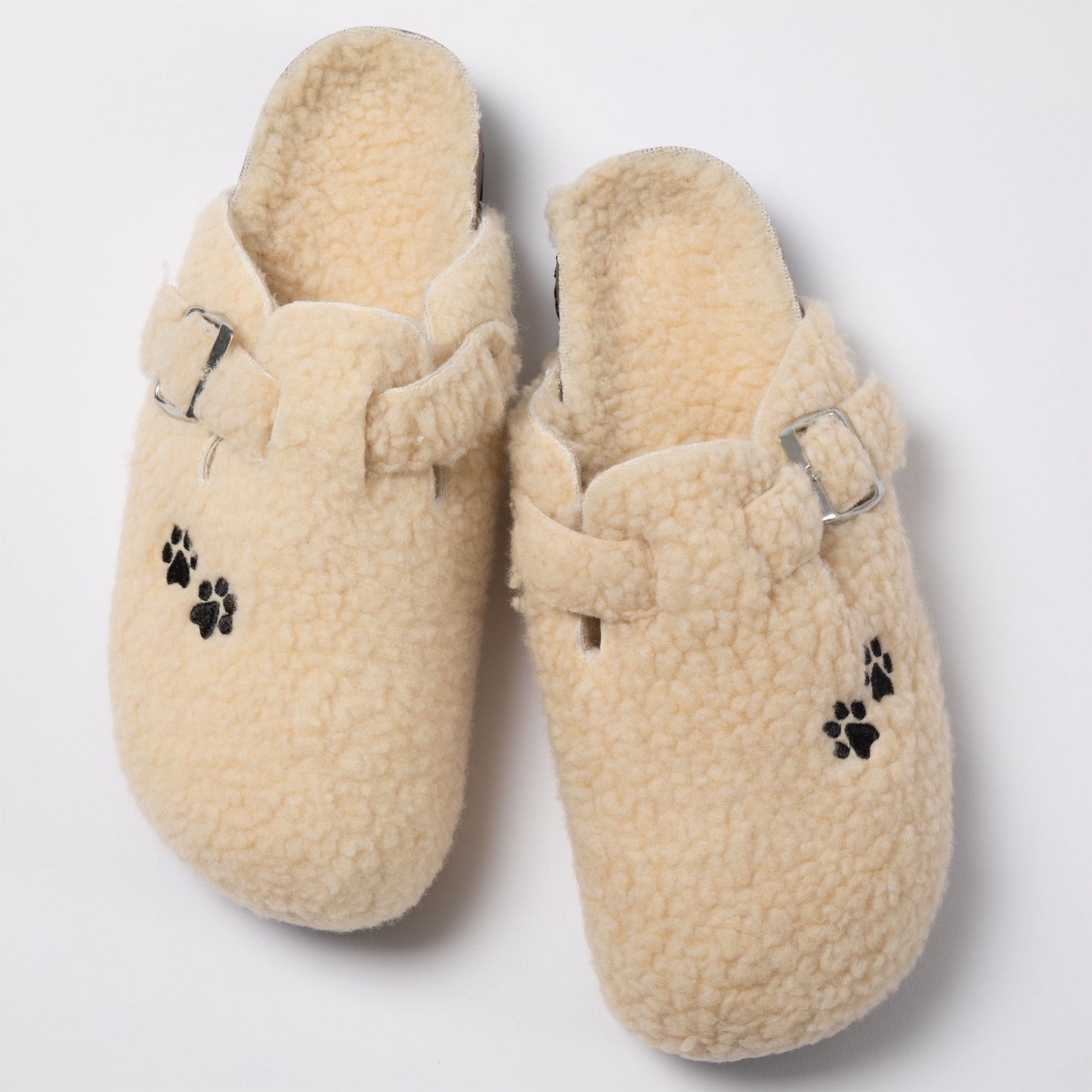 Paw Print Plush Sherpa Fleece Clog Slippers