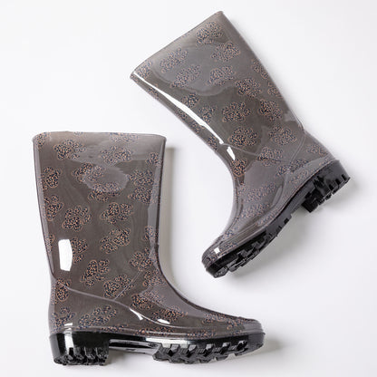 Ultralite&trade; Leopard Paw Print Rain Boots