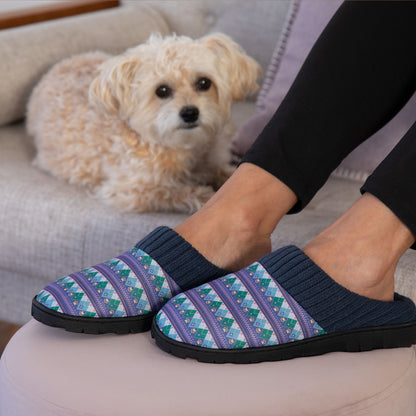 Nordic Paw Print Scuff Slippers