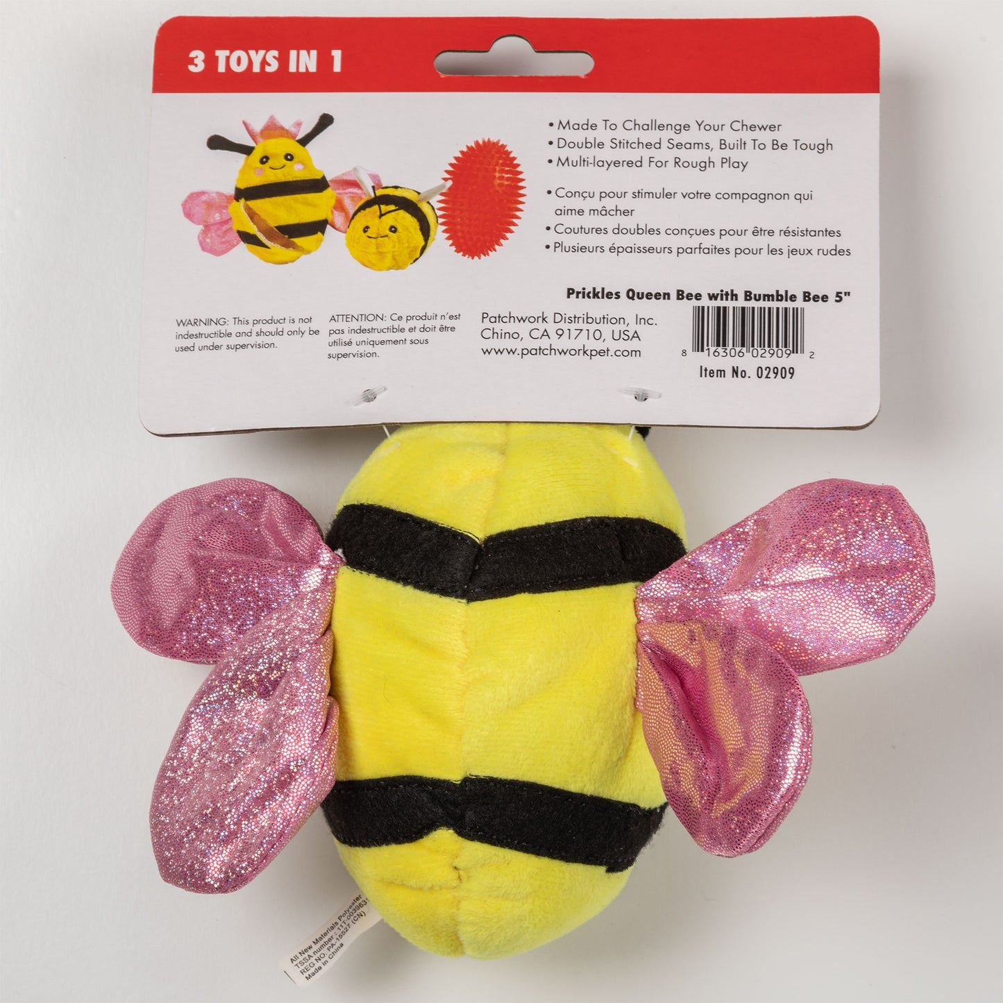 Patchwork Pet Queen Bee Dog Toy