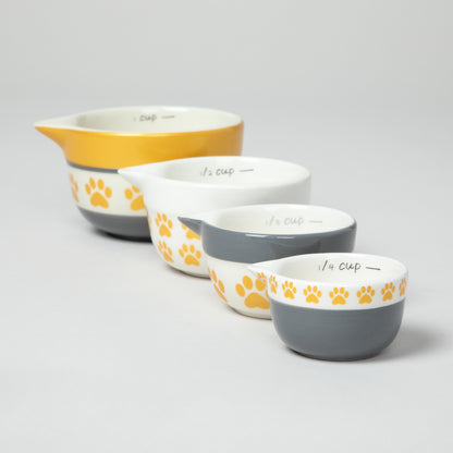 Paw Prints Ceramic Measuring Cup Set