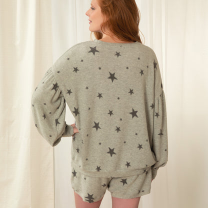 Women's Star Brushed Print Sleep Short Set