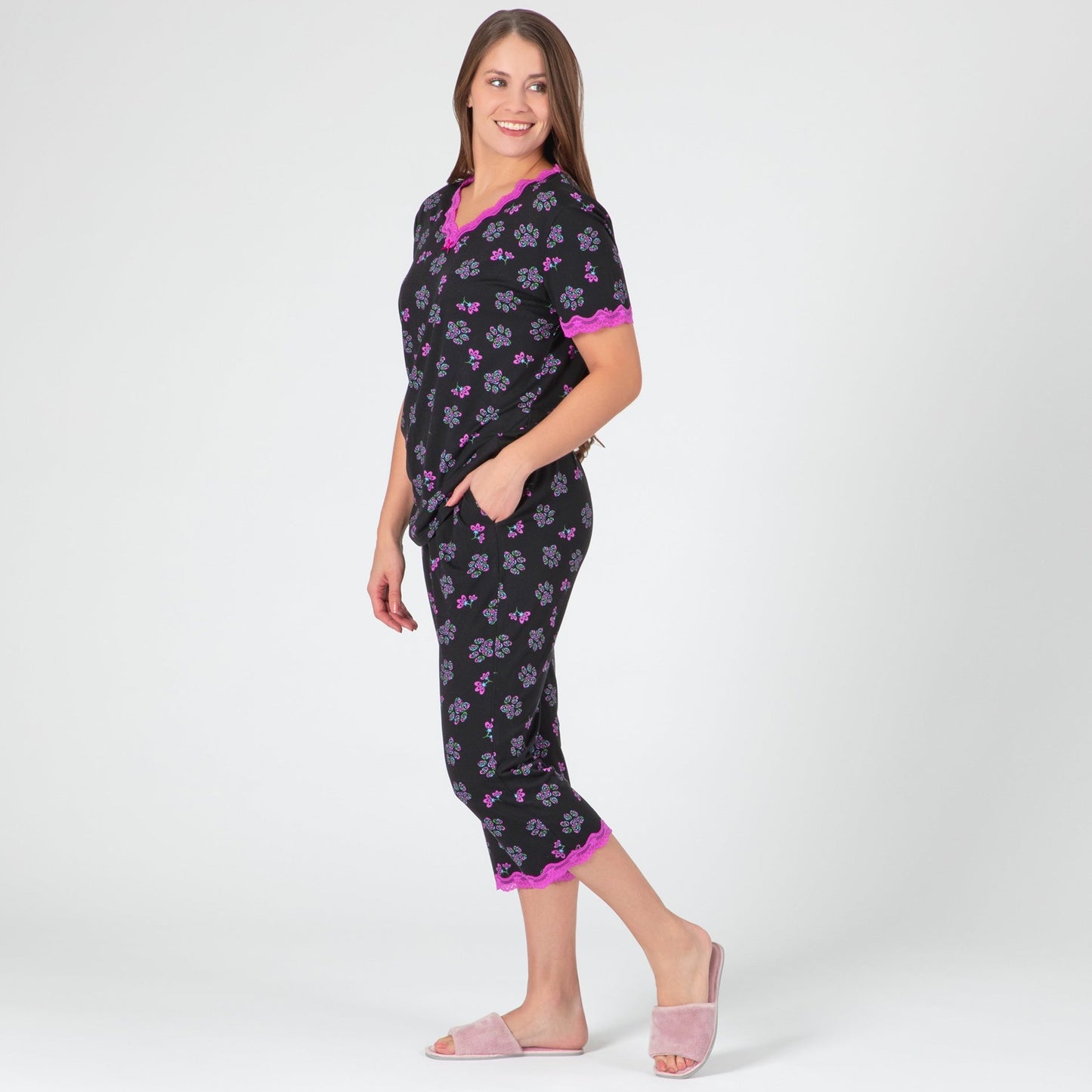 Flowers & Swirls Paw Prints Soft Touch Pajamas