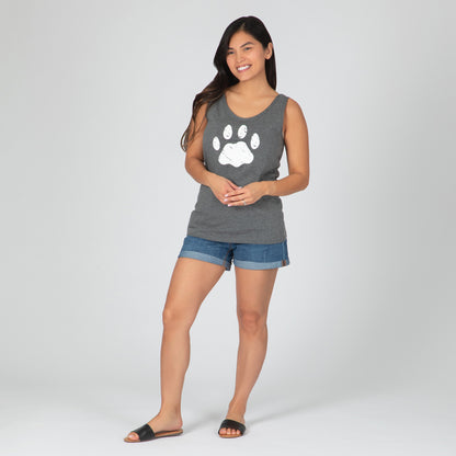 Distressed Paw Print Tank Top