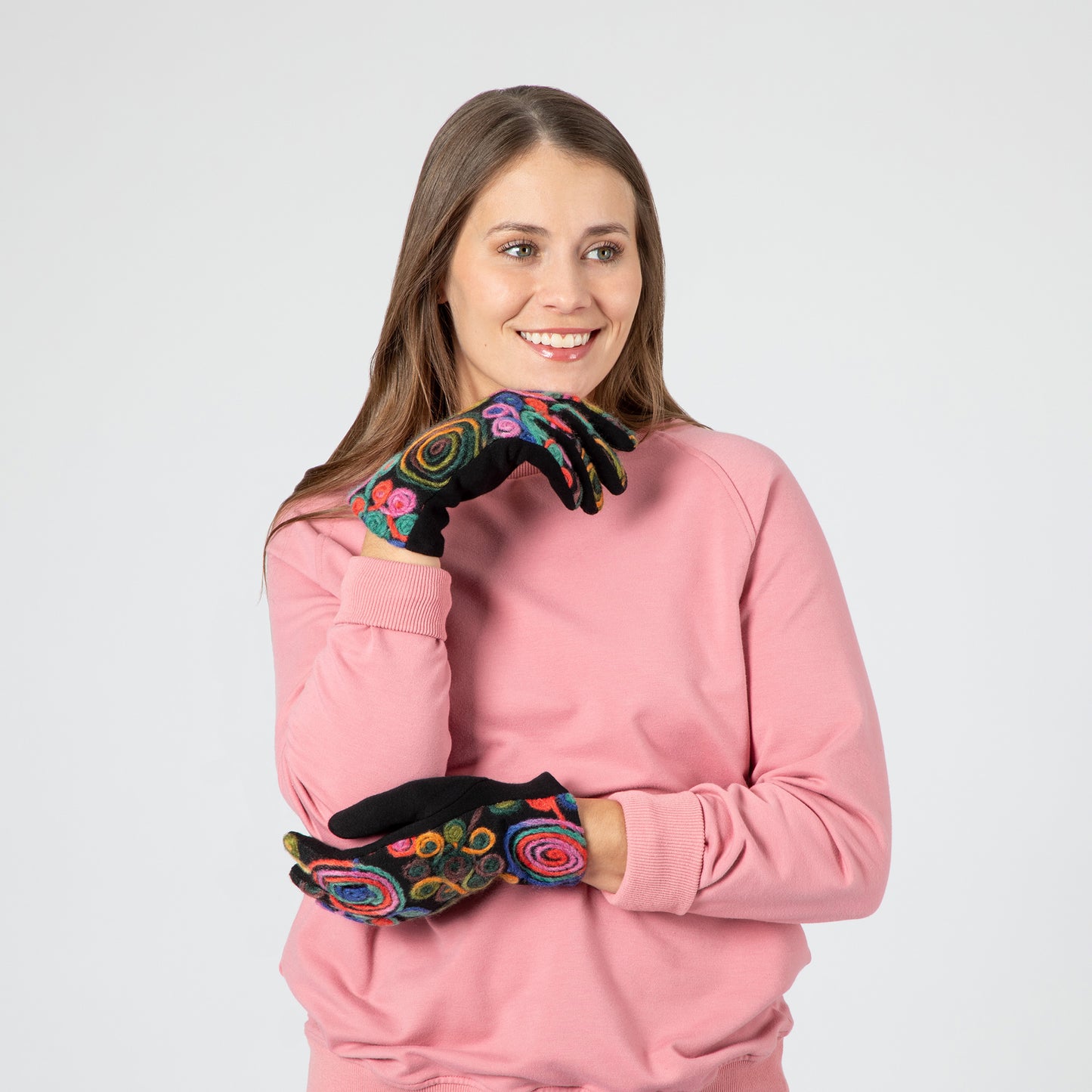 Threaded Swirls Touch Screen Gloves