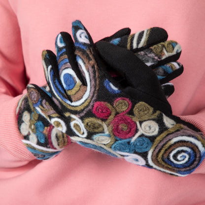 Threaded Swirls Touch Screen Gloves