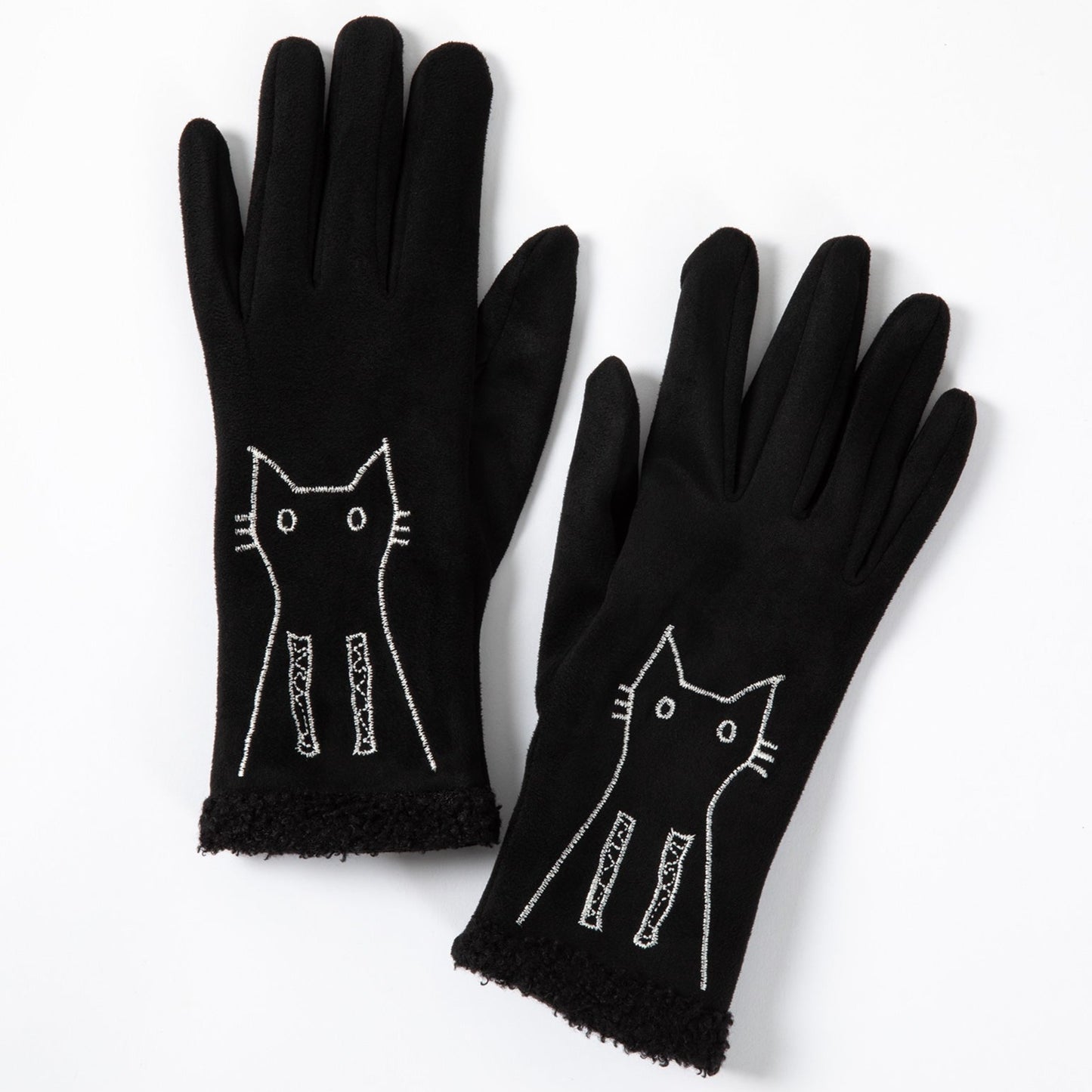 Embroidered Cat & Dog Touch Screen Gloves