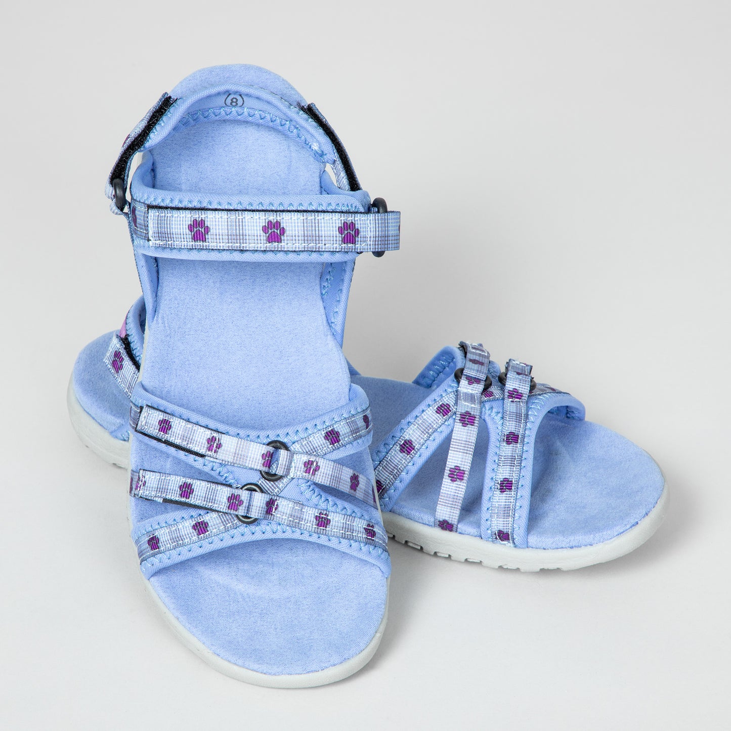 Open Toe Pastel Paw Print Strap Sport Sandals