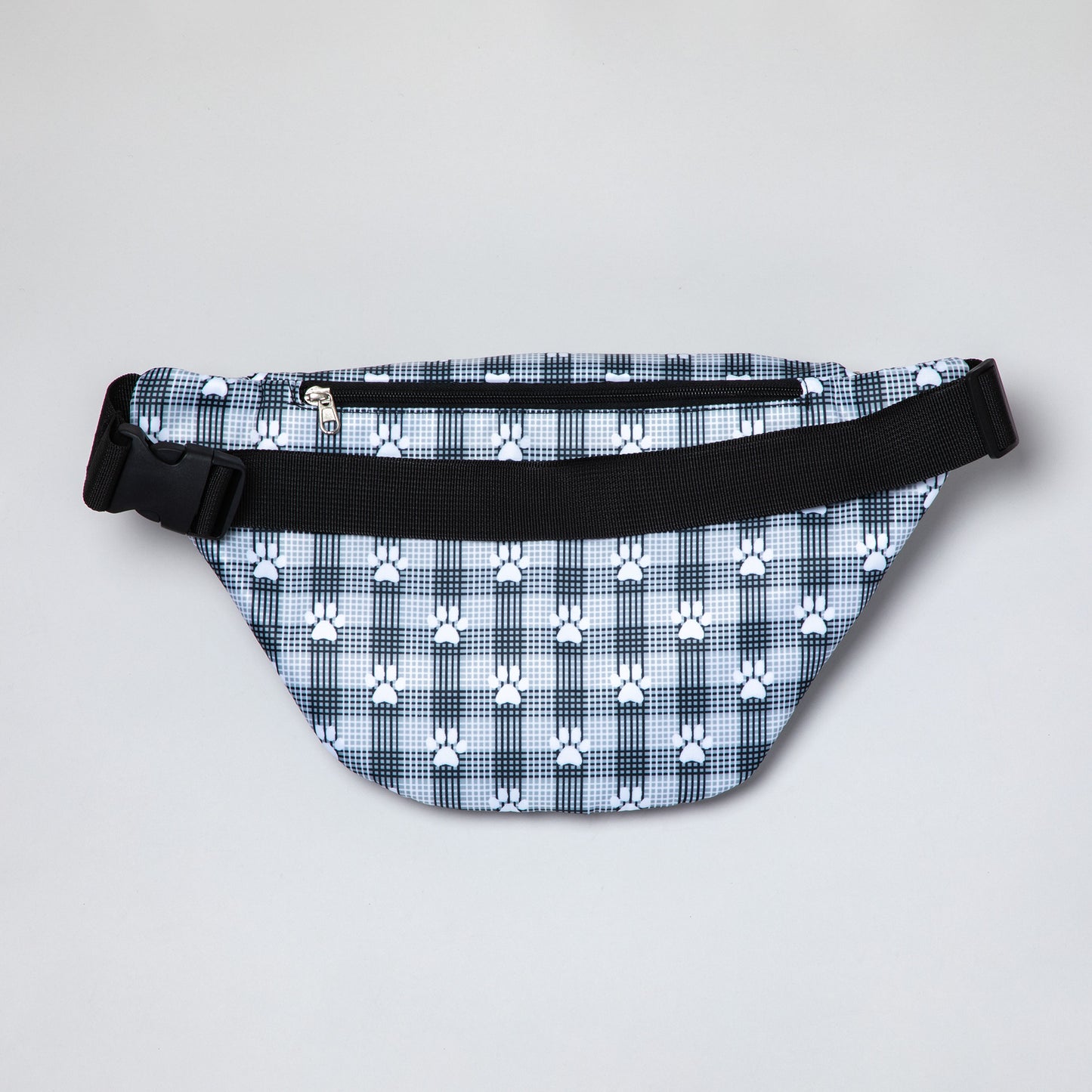 Plaid Paw Print Large Fanny Pack