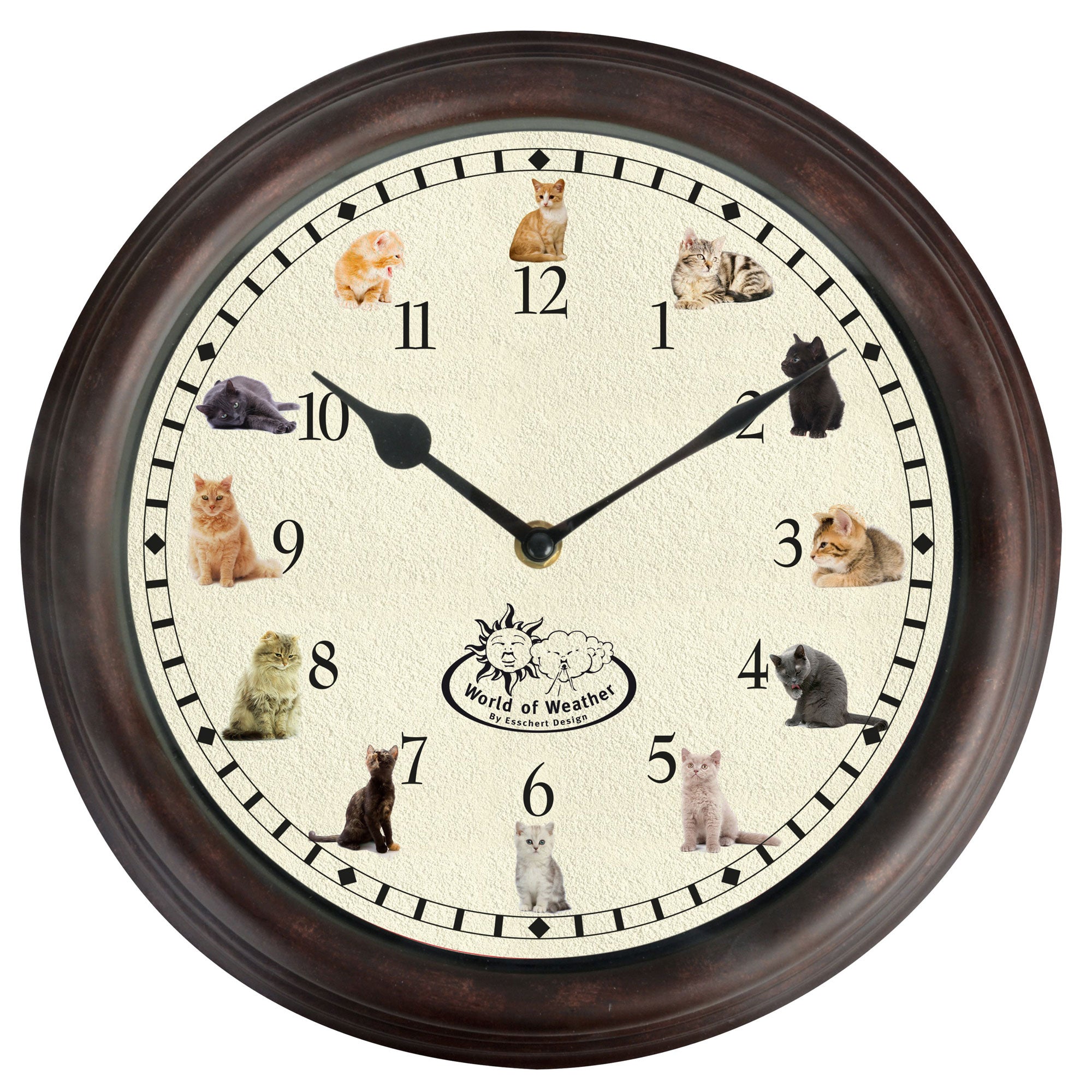 Rustic Cat Clock Esschert Design Cat Sounds Clock | The Animal Rescue Site