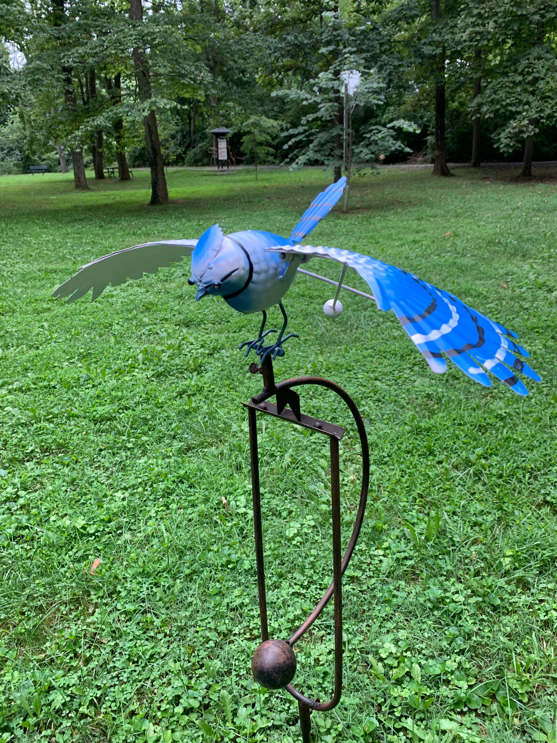 Metal Blue Jay Rocker Stake | The Animal Rescue Site