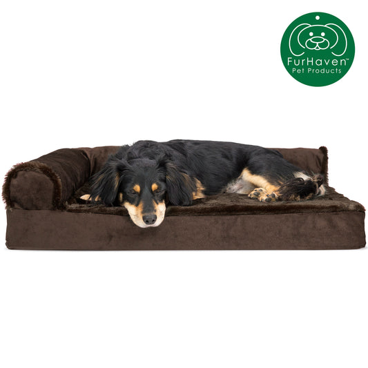 Plush & Velvet L-Shaped Chaise Couch Pet Bed