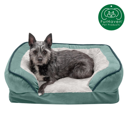 Orthopedic Perfect Comfort Velvet Waves Sofa-Style Pet Bed