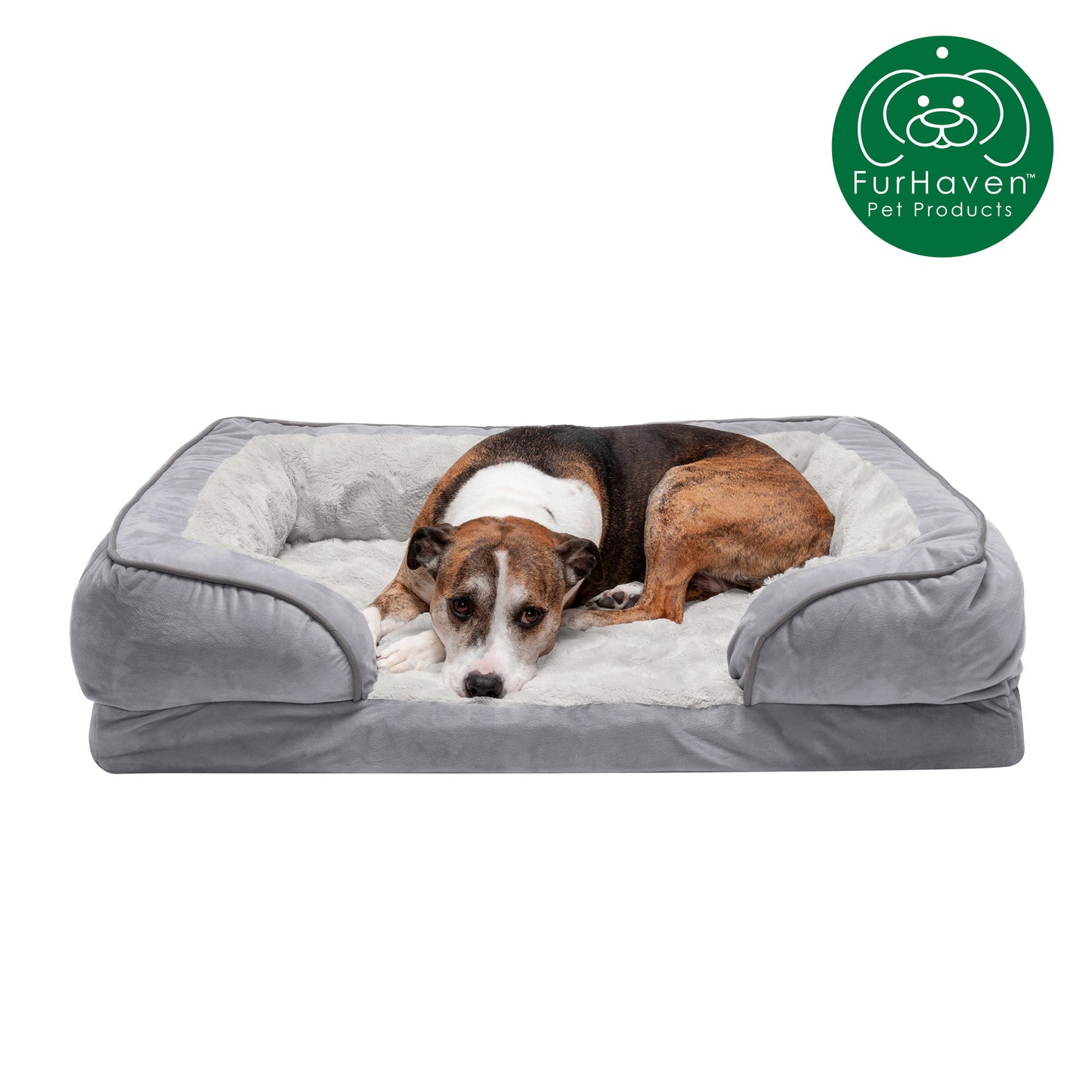 Orthopedic Perfect Comfort Velvet Waves Sofa-Style Pet Bed