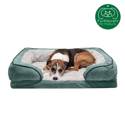 Orthopedic Perfect Comfort Velvet Waves Sofa-Style Pet Bed