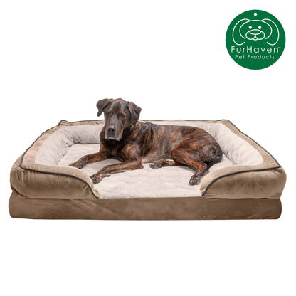 Orthopedic Perfect Comfort Velvet Waves Sofa-Style Pet Bed