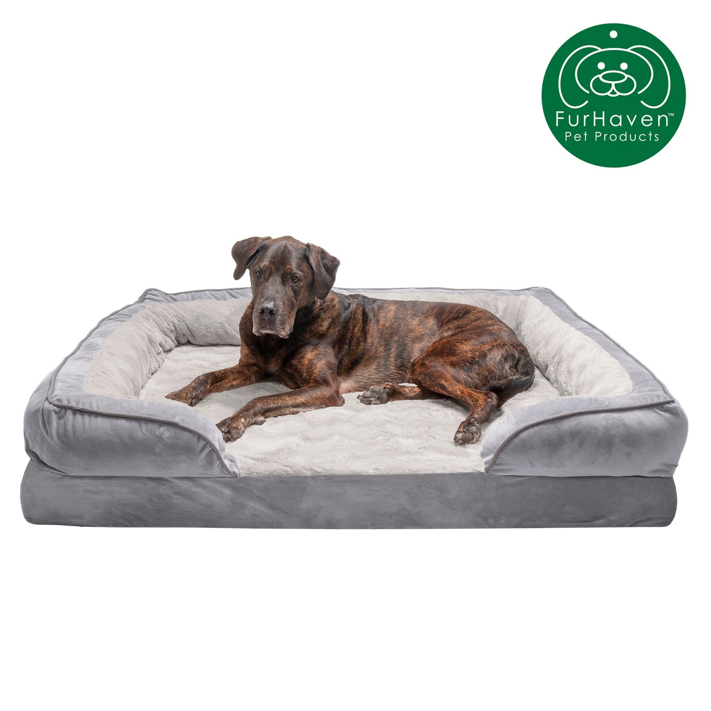 Orthopedic Perfect Comfort Velvet Waves Sofa-Style Pet Bed