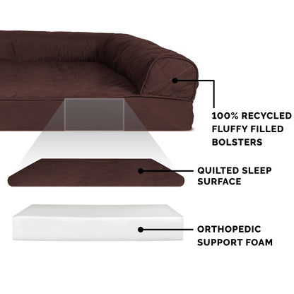 Orthopedic Quilted Sofa-Style Couch Pet Bed