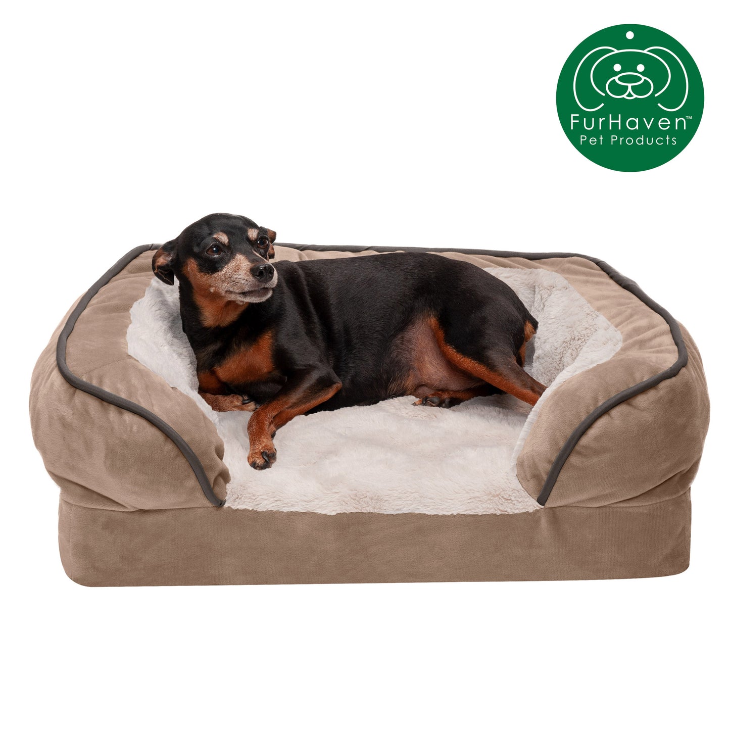 Full Support Perfect Comfort Velvet Waves Sofa-Style Pet Bed