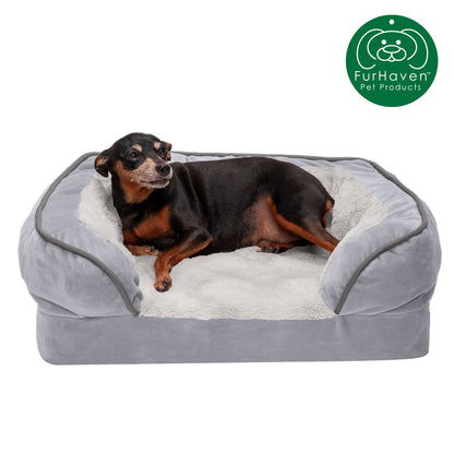 Full Support Perfect Comfort Velvet Waves Sofa-Style Pet Bed