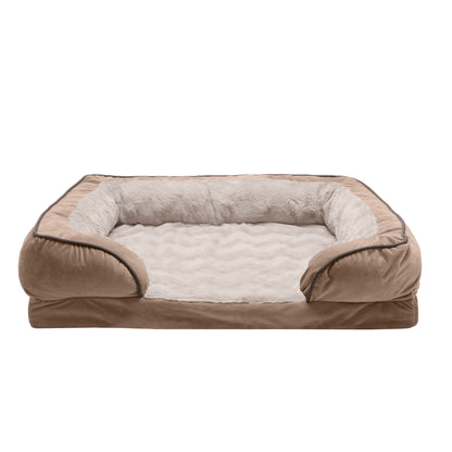 Full Support Perfect Comfort Velvet Waves Sofa-Style Pet Bed