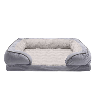 Full Support Perfect Comfort Velvet Waves Sofa-Style Pet Bed