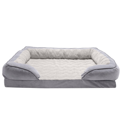 Full Support Perfect Comfort Velvet Waves Sofa-Style Pet Bed