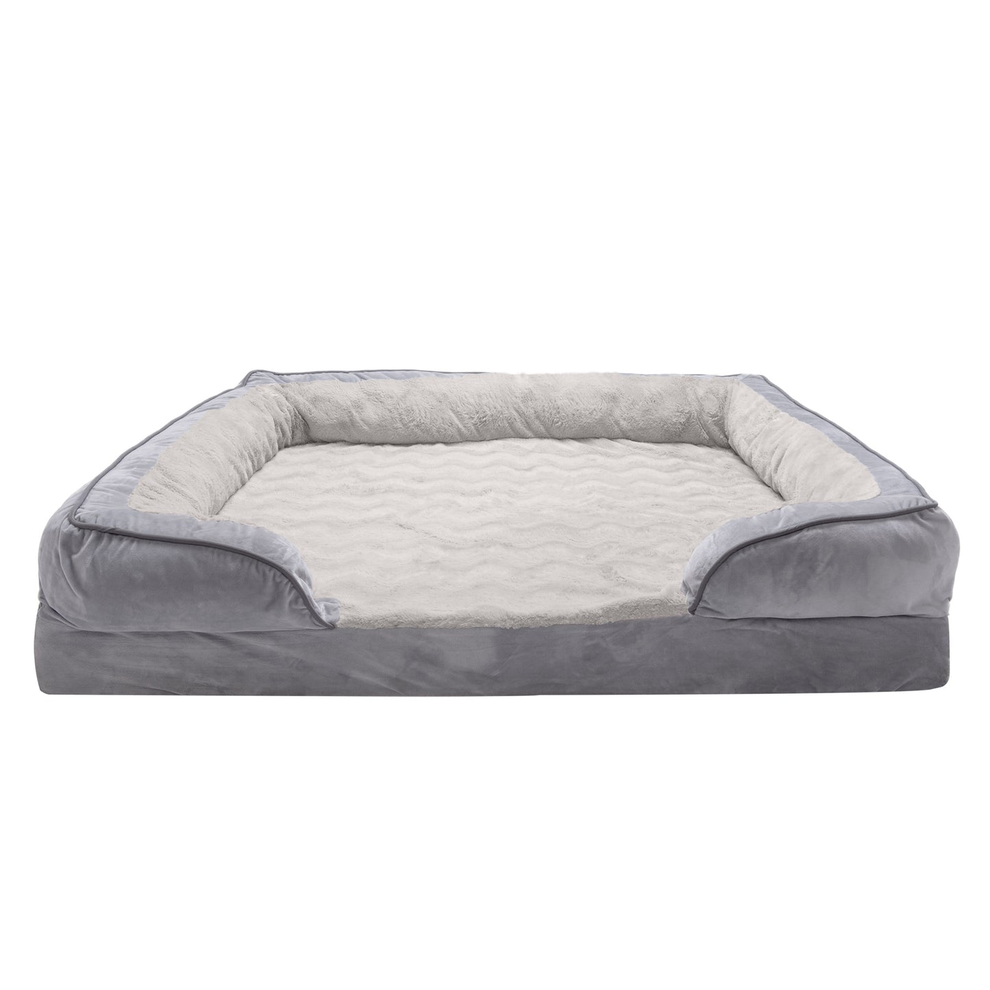 Full Support Perfect Comfort Velvet Waves Sofa-Style Pet Bed