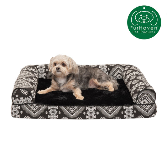 Memory Foam Southwest Kilim Sofa-Style Couch Pet Bed