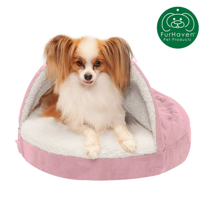 Memory Foam Faux Sheepskin Snuggery Burrow Dog & Cat Pet Bed