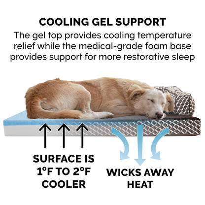 Cooling Gel Orthopedic Plush Comfy Couch Pet Bed