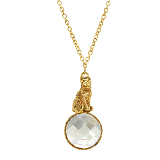1928 Jewelry&reg; Gold Tone Light Topaz Cat 28 Inches Pendant Necklace