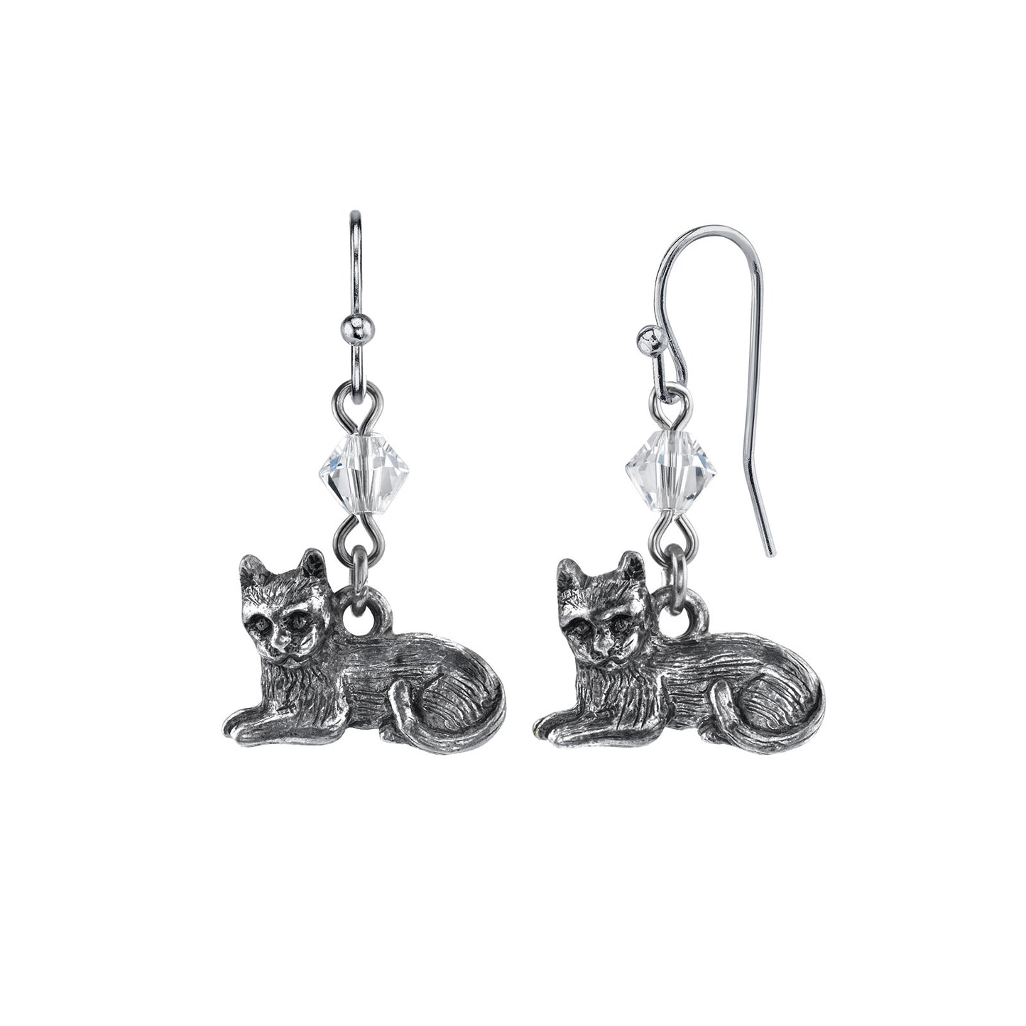 1928 Jewelry&reg; Pewter Cat Wire Earrings