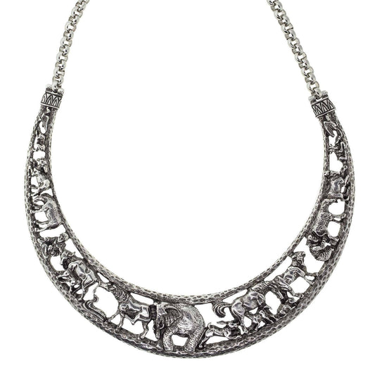 1928 Jewelry&reg; Silver Tone Elephant Collar Necklace