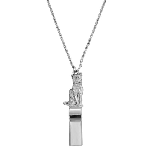 1928 Jewelry&reg; Silver Tone Cat Whistle Necklace 28 In.