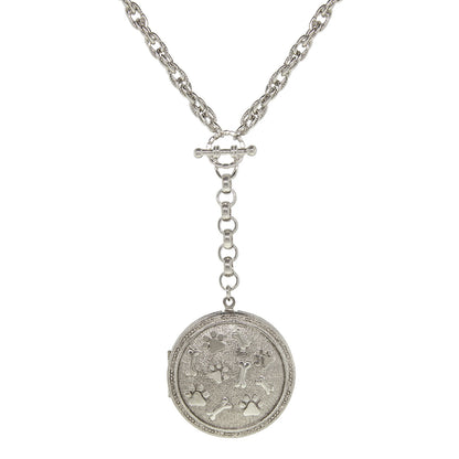 1928 Jewelry&reg; Silver Tone Paw And Bones Y Neck Locket Necklace 28 Inch