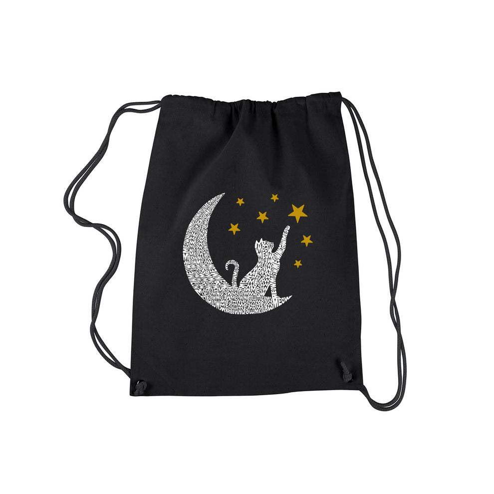 Cat Moon - Drawstring Backpack | The Animal Rescue Site